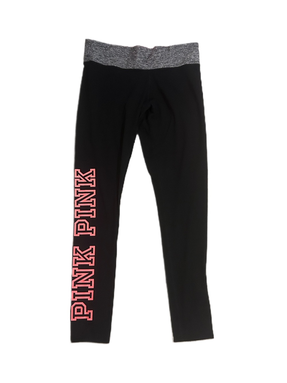 PINK Victoria's Secret Vintage Black Leggings with Pink Logo Yoga Pants